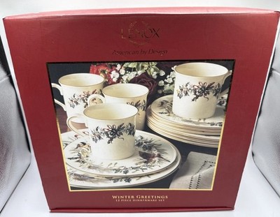 Lenox Winter Greetings 12 piece Dinnerware Set Service for 4 New in Box