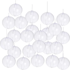 24PCS Clear Plastic Acrylic Fillable Ball Ornament Set, Transparent DIY Craft Ba