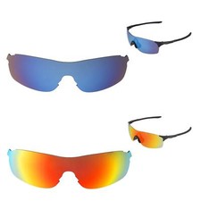 Walleva Fire Red  Ice Blue Polarized Replacement Lenses For Oakley EVZero Pitch