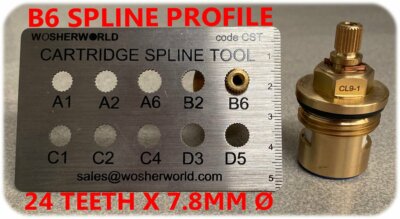 3/4 Bath Tap CL9-1 / B6 Ceramic Disc Tap Cartridge Valves 24 Spline x 7.8mm PR 3/4 Bath Tap CL9-1 / B6 Ceramic Disc Tap Cartridge Valves 24 Spline x 7.8mm PR