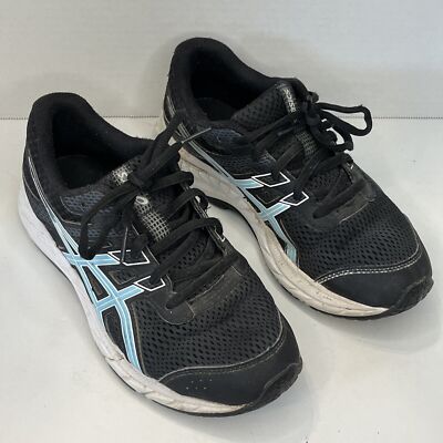 Children's Asics Shoes Contend 6, Size 4, Black, Blue Trim, Lace