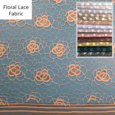 Spitzenstoff Floral Mesh dünn ausgehöhlt Blume DIY Retro für Kleid Kostüm