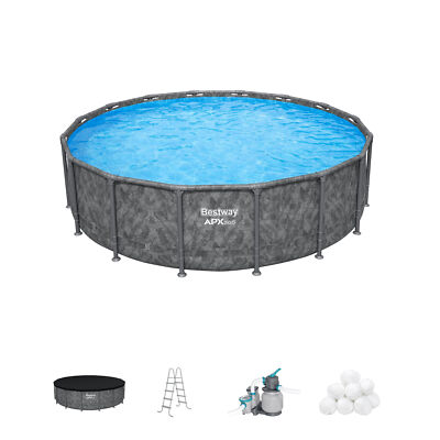 Bestway APX 365 16' x 48'' Round Above Ground Swimming Pool Set w/ Pump & Ladder