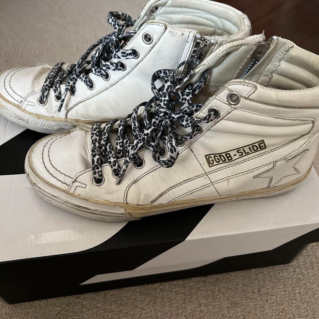 GOLDEN GOOSE SLIDE 36 Women's High-Cut Sneakers White with GOLDEN GOOSE SLIDE 36 Women's High-Cut Sneakers White with