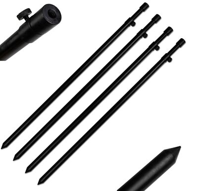 3er/4er Set Bankstick Alu Stormpole 40-140cm 19/16mm schwarz Erdspeer Erdspieß