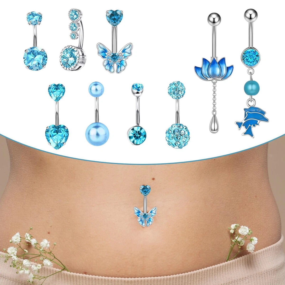 Stainless steel 2024 navel rings