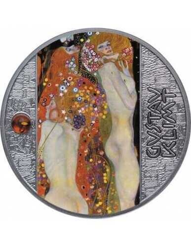 Water Snakes Gustav Klimt 1/2 oz Proof Silver Coin 500 Francs CFA Cameroon 2022-image