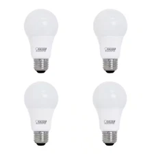 60W Equivalent A19 LED Bulbs – 5000K Daylight, Dimmable, 90+ CRI, E26 Base (4-Pa