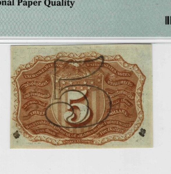 .5 Cent Fractional Currency note--fr.1233--w/Surcharge--PMG CU 63 EPQ - Image 4 of 4