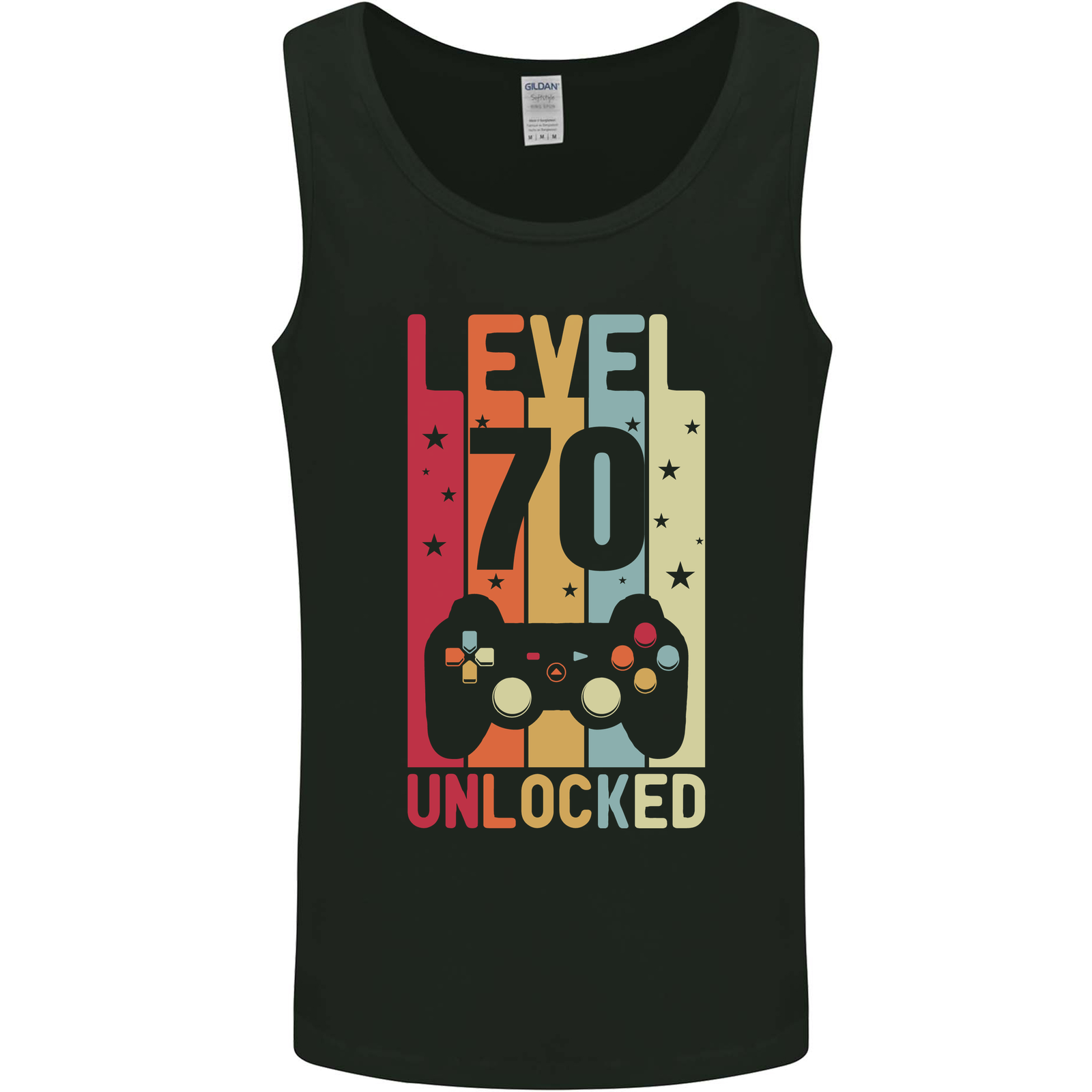70th Birthday 70 Year Old Level Up Gaming Mens Vest Tank Top