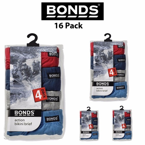 Mens Bonds Action Hipster Bikini Brief Jocks 16 Pack Cool Underwear