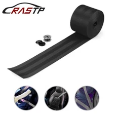 3.5m Retractable Nylon Safety Strap Car Seat Belt Webbing Polyester Lap Black