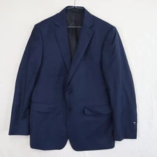 Calvin Klein Blazer Mens 40S Two-Button Wool Suit Jacket Sports Coat Formal Blue
