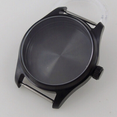 39mm Tandorio Black PVD Sapphire Glass Watch Case For NH35A NH36 2824 PT5000