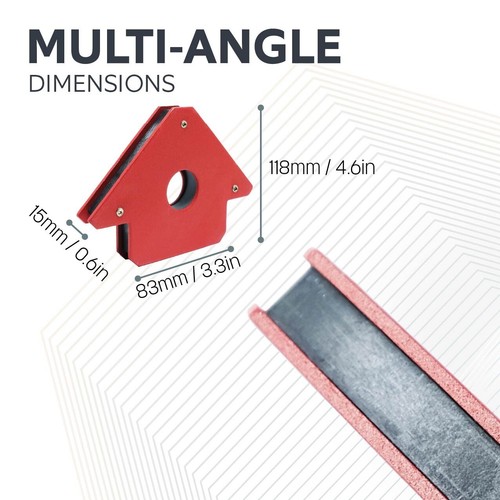 Imán de soldadura multiángulo - 45° x 90° x 135° - 83mm x 15mm - 11,3kg Tire - Imagen 2 de 7