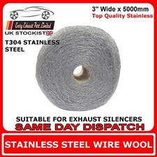 5m x 3" Wire Wool Wrap For Exhaust Silencers Stainless Steel T304 - High Grade