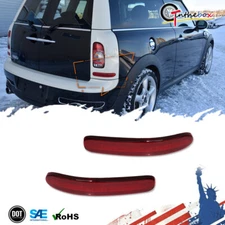 Red Rear Bumper Reflector Trim Cover LH & RH For 2008-14 Mini Cooper Clubman R55