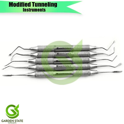 5Pcs  Dental Modified Tunneling Instruments Periodontics Knives Curette Hole Tip