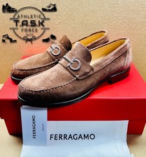 New Salvatore Ferragamo Fort Ricam Coco Brown Suede Loafer Slip On Mens Sz 9.5 E