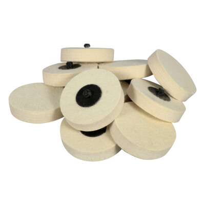 10 Pack - 3'' BHA Polish Plus Quick Change Felt Buffing Discs Roloc Type R