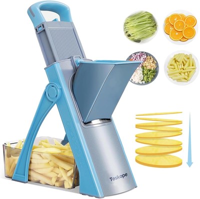 Safe Veggie Slicer with Anti-Slip Base & Cleaning Fork - Perfect for Meal Prep