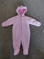 Old Navy Fleece Baby Bunting Pink Girls 3 - 6 Mo WARM Infant Snow Suit Winter