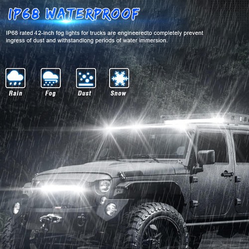 42'' inch LED Light Bar +22"+4" Pods Combo Kit for Jeep Wrangler JK TJ YJ CJ 40" - Picture 16 of 24