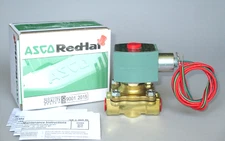 ASCO Red Hat Solenoid Valve 8210G093, 3/8" NPT, 120V Watertight Coil, 3UL10