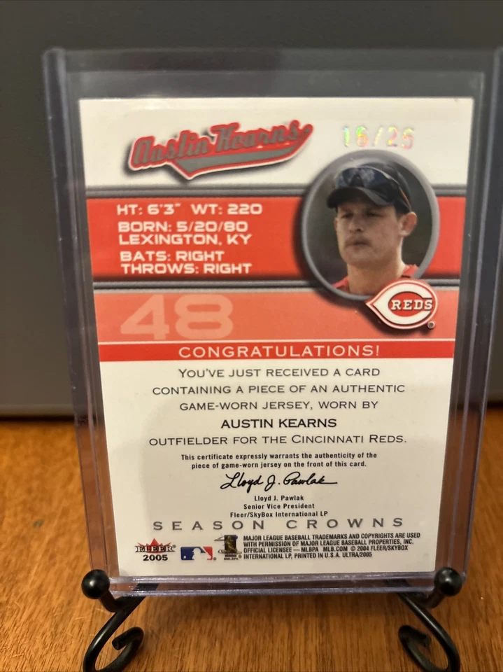 2005 Fleer Ultra Season Crowns сувениры 16 из 25 Austin Kearns #48 - Изображение 3 из 3