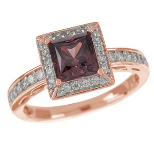 Authentic 1 3/5 Ct Framed Wedding Band Ring Simulated Diamond 10K Rose Gold Plated Silver