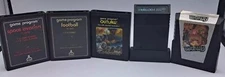 Lot Of 5 Assorted Atari 2600 Games Outlaw Football Amidar Space Invaders