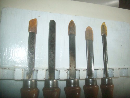 5 Sears Craftsman Professional Wood Turning Chisels 14-15" Long USA Light Use - Picture 2 of 6
