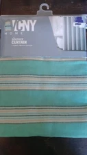 VCNY Shower curtain. 100% cotton. Aquamarine. Striped. Brand new. 72in x 72in