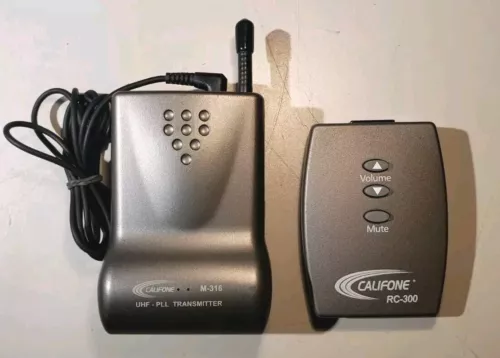Califone M-316 Lapel Microphone Transmitter & RC-300 Presentation Volume Remote