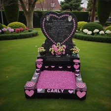 Adult, Grave edging set 3 Foot Edging With Pink stones.  2 flower pots Memorial