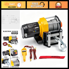 3500lb Electric Winch For Atvutv Roller Fairlead Mount Plate Heavy Duty 3500lb Electric Winch For Atvutv Roller Fairlead Mount Plate Heavy Duty