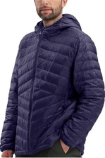 Camel Crown Mens Packable Lightweight Down Jacket Sz Medium Navy Blue Hiking