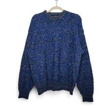 Vintage Sweater Blue Grandpa Abstract Art Fall AUtumn XL Cobain 90s Dad Core