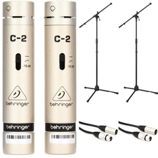 Behringer C-2 Matched Studio Condenser Microphones Bundle with Stands and Cables