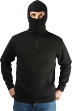 Felpa Stadio Ninja Ultras Stadio Con Cappuccio Passamontagna E Cerniera Balaclav