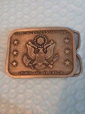 Vintage Bergamot 1776 Bicentennial 1976 Spirit of America Belt Buckle 3  x2  