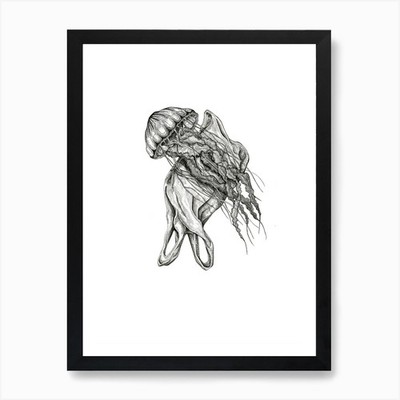 Plastic Oceans Jellyfish Art Print Framed Wall Art Poster Canvas Print Picture