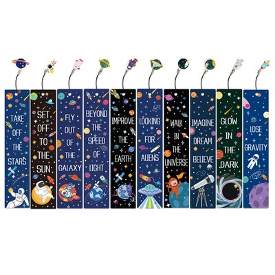 10 Spaceship Theme Bookmarks with Metal Pendants, Tickets con4502