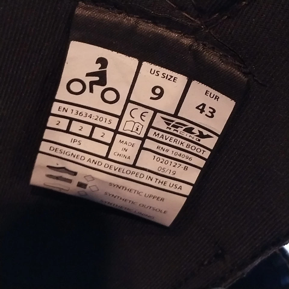 Botas Fly Racing Maverik para Hombres 9 Blancas Motocross MX Off-road ATV BMX MTB Foto 2 de 4