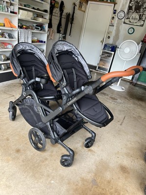 Contours Curve V2 Convertible Tandem Double Stroller-Leather trim