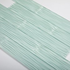 Light Green Water Wave Glass Subway Tile, 3 x 12 Inch, 4 Sq Ft, Backsplash fo...