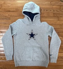 Nike Dallas Cowboys Football Stitched Logo Pullover Hoodie Sweatshirt Adult L