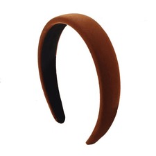 Brown Velvet Padded Headbands Fashion Non Slip Comfortable Hair Bands 1 Size