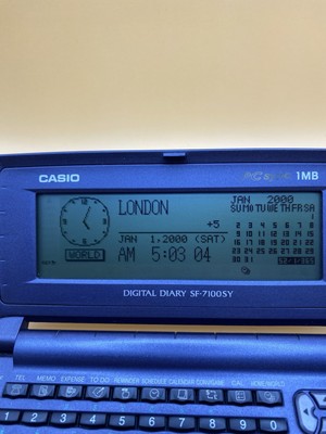 Casio Digital Diary SF-7100SY PC sync - 1MB - Vintage Used Working
