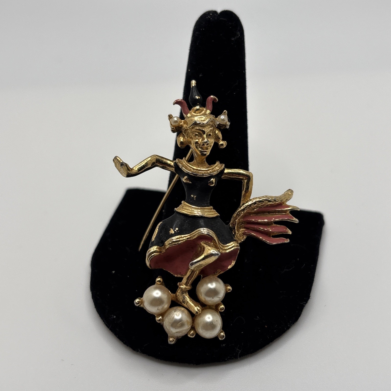 Dancer Enamel Brooch Vintage 1960s Sara Coventry Figural Female Exotic